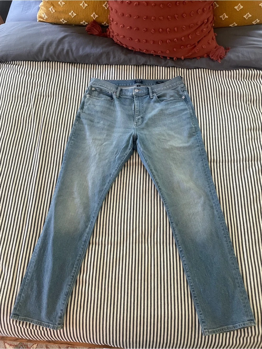 J. Crew Men's Light Wash Slim Straight Jeans
